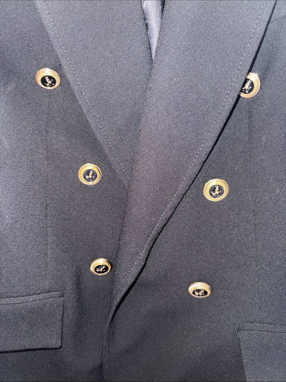 Zara Double-Breasted Black Blazer with Gold Buttons - Picture 7 of 7